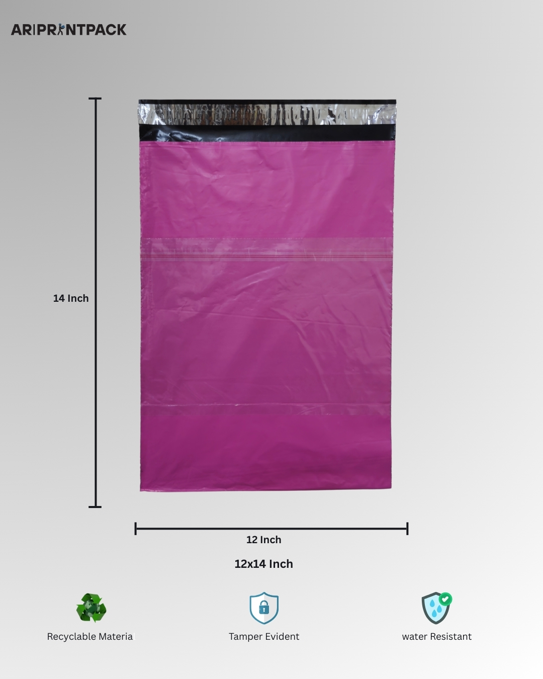 Pink Tamper-Proof Courier Bag (12x14 inches)