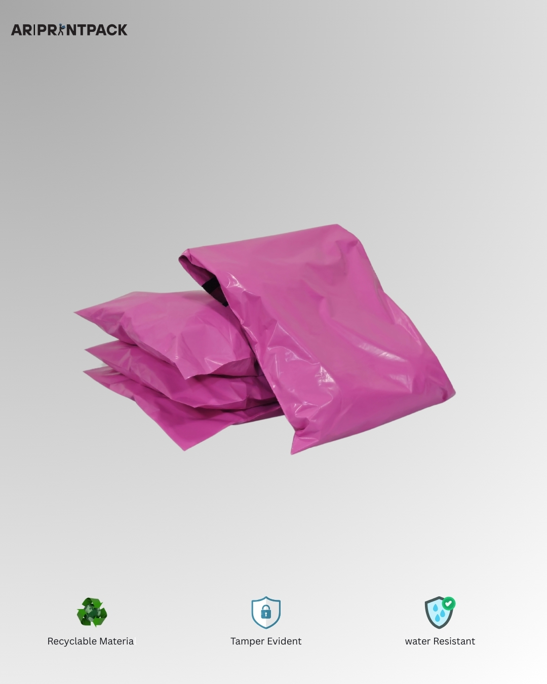 Pink Tamper-Proof Courier Bag (12x16 inches)