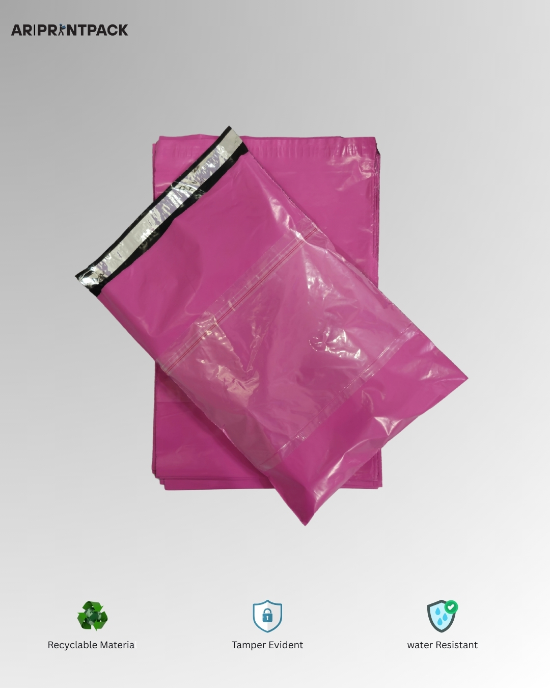Pink Tamper-Proof Courier Bag (12x16 inches)