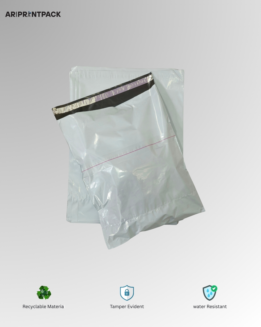 Tamper-Proof White Courier Bag (12x16 inches)