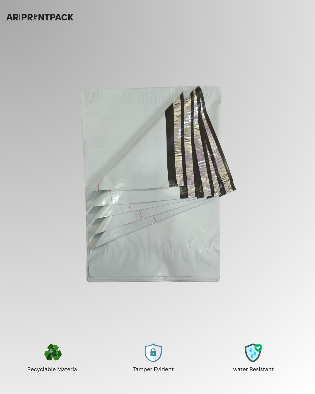 Tamper-Proof White Courier Bag (12x16 inches)