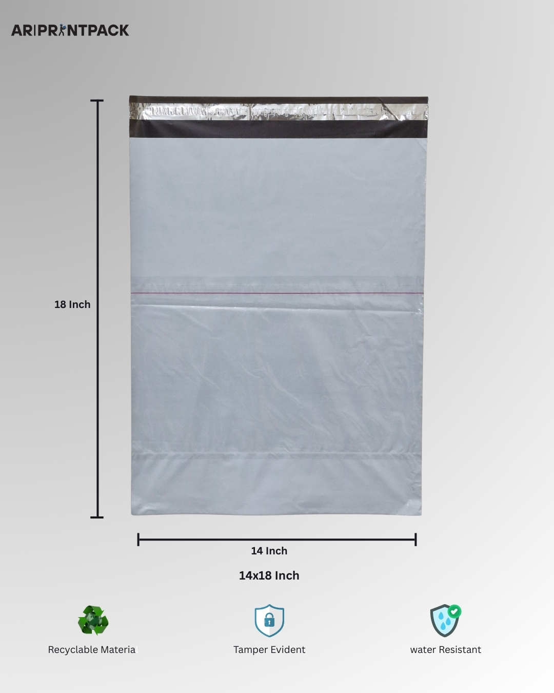 Tamper-Proof White Courier Bag (14x18 inches)