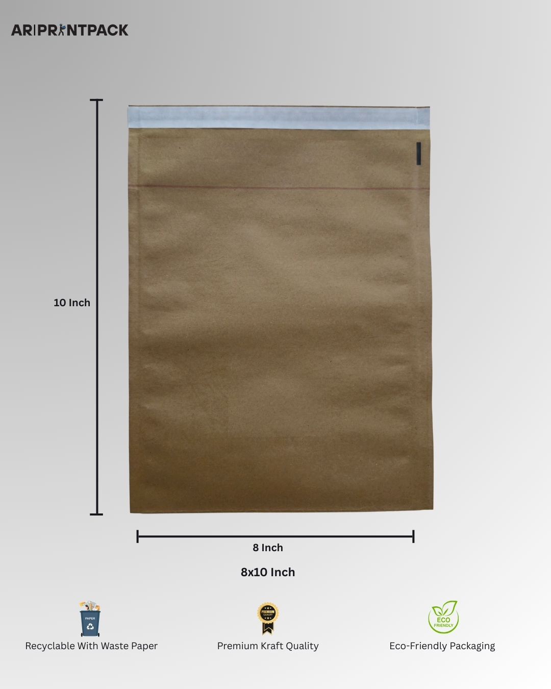 Eco-Friendly Kraft Paper Bags (8x10 inches)