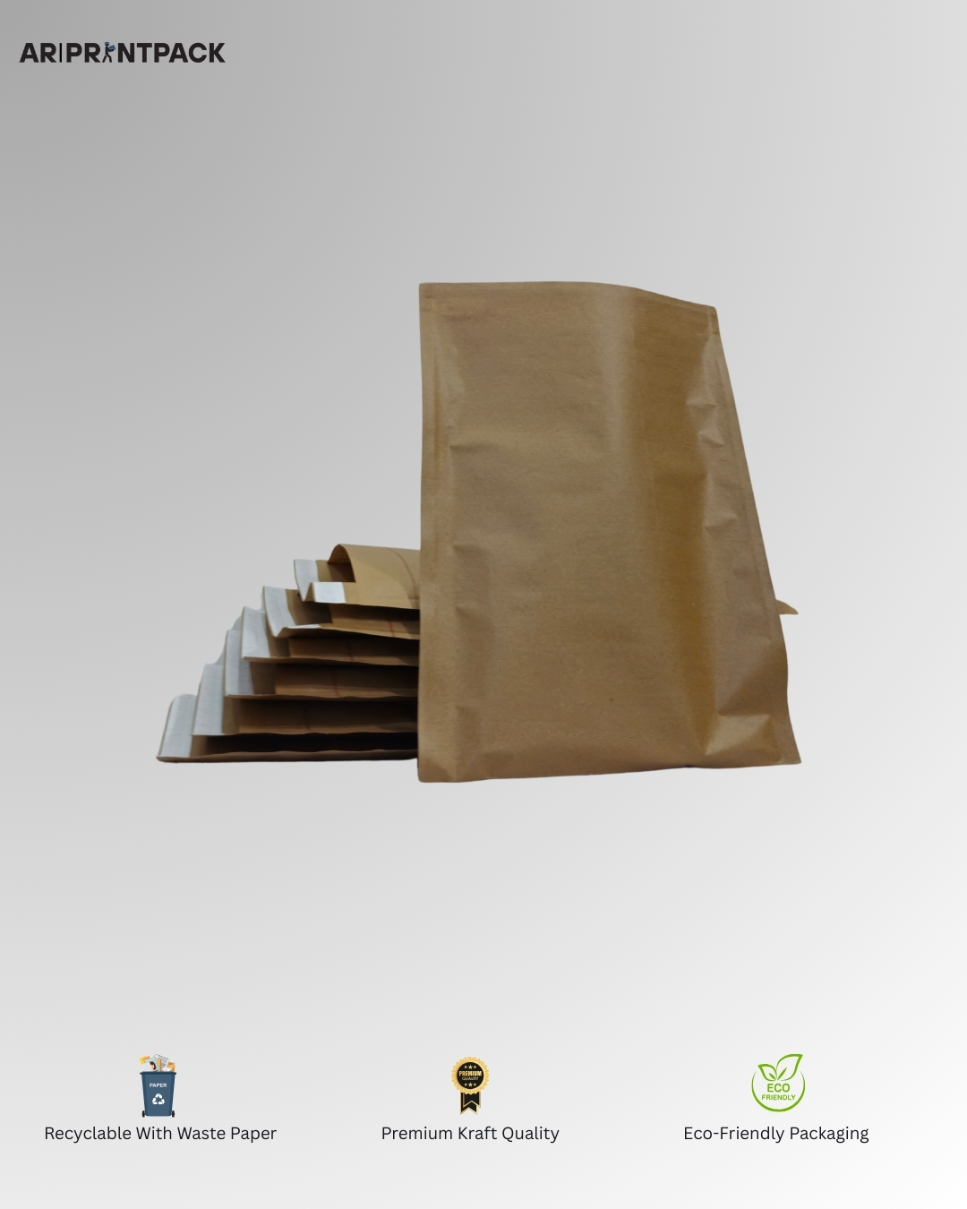 Eco-Friendly Kraft Paper Bags (12x16 inches)