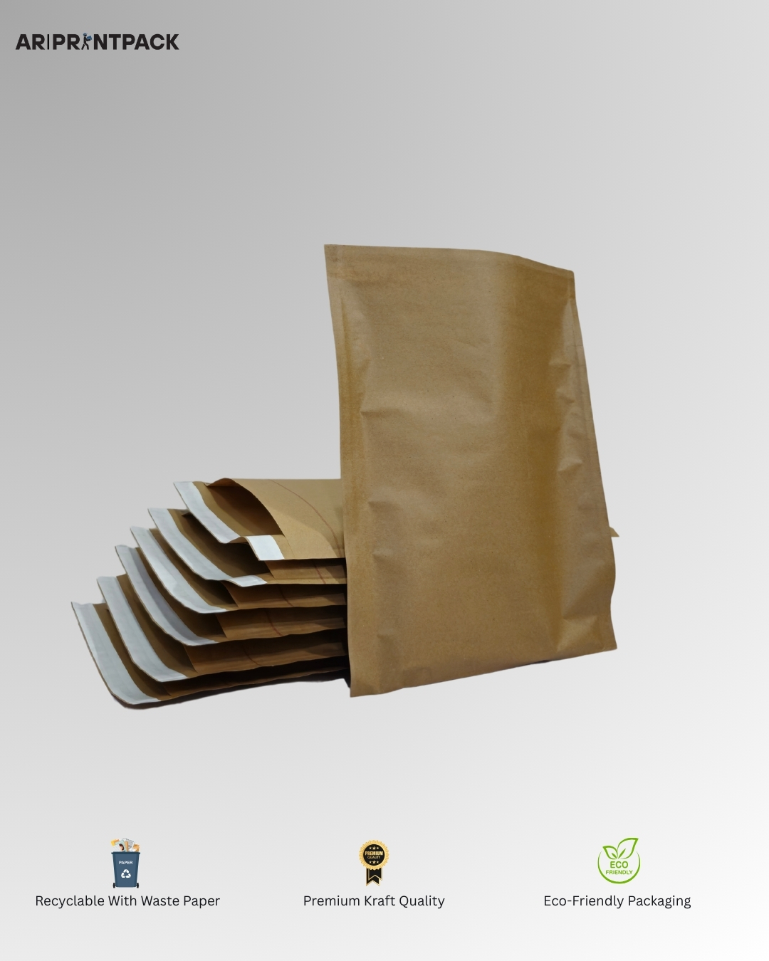 Eco-Friendly Kraft Paper Bags (12x16 inches)