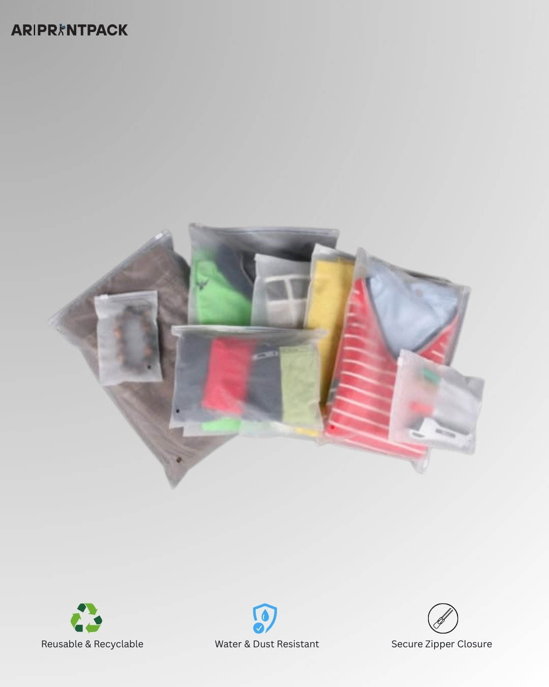 Frosted Zipper Bag (12x14 inches)