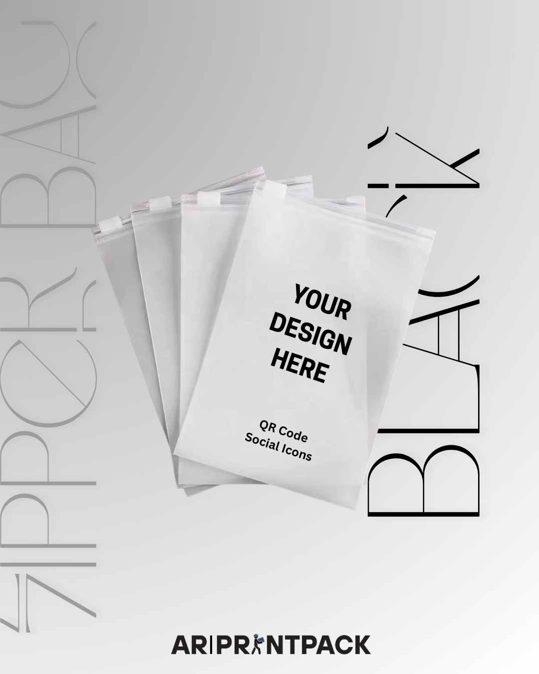 Custom Printed Zipper Bags (100)