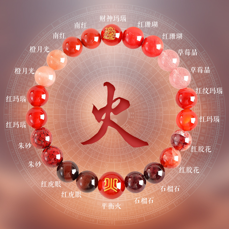 Cyber-Fengshui Red Agate Bracelet