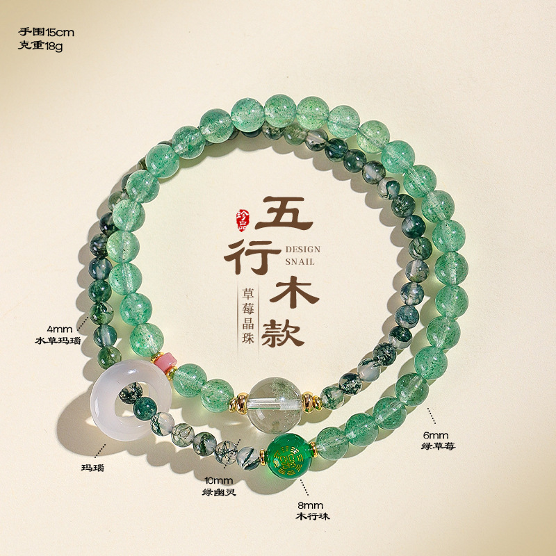 Cyber-fengshui Green Beaded Bracelet Set