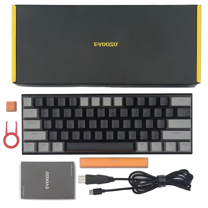 Professionelle 61-Tasten-LED-beleuchtete mechanische Gaming-Tastatur *** Ultra-thin mini mechanical gaming keyboard with 61 keys