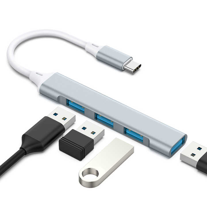 4-in-1 USB-C Hub mit Multi-Port-Adapter und Hochgeschwindigkeits-USB 3.0-Anschlüssen *** 4-in-1 USB-C hub with multi-port adapter and high-speed USB 3.0 ports