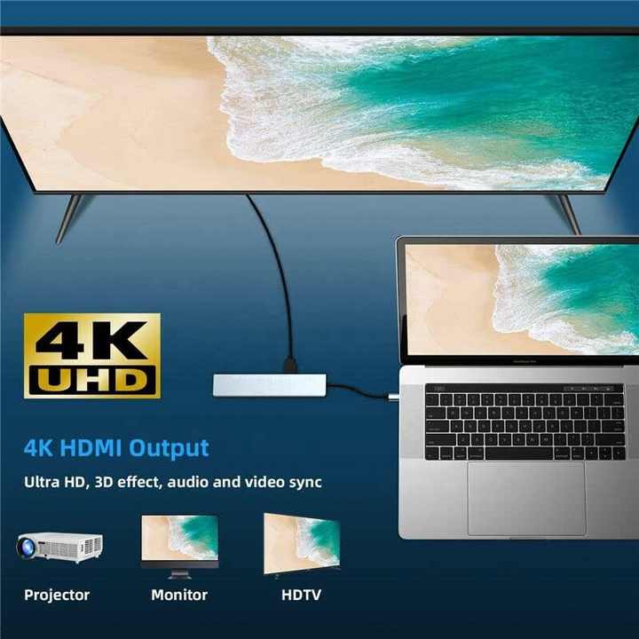 8-in-1 USB-C Hub Multiport Adapter mit 4K HDTV HDMI, USB 3.0, SD/TF-Kartenleser und PD-Aufladung *** 8-in-1 USB-C Hub Multiport Adapter mit 4K HDTV HDMI, USB 3.0, SD/TF-Kartenleser und PD-Aufladung