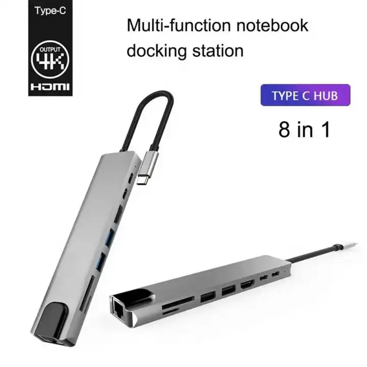 USB-C Hub Adapter mit 8-in-1 Funktionen *** USB-C hub adapter with 8-in-1 functions