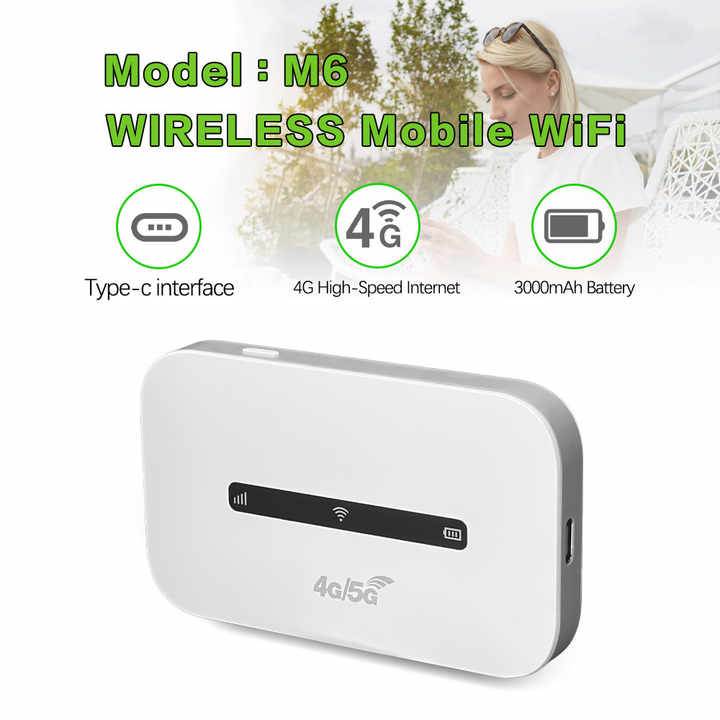 3000mAh Tragbarer LTE WLAN-Router mit Typ-C und SIM-Kartensteckplatz *** 3000mAh portable LTE WLAN router with Type-C and SIM card slot