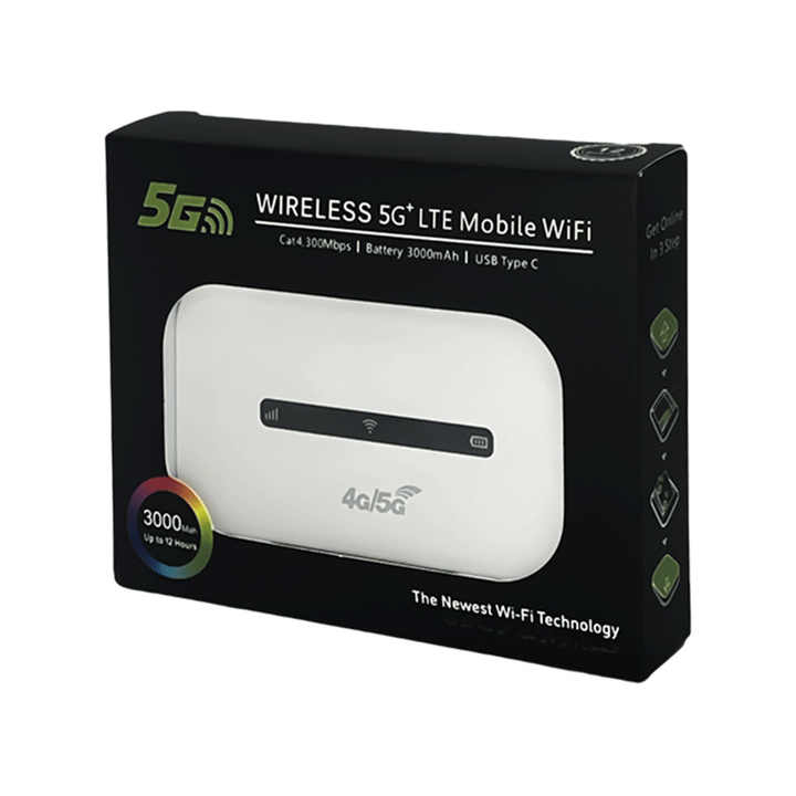 3000mAh Tragbarer LTE WLAN-Router mit Typ-C und SIM-Kartensteckplatz *** 3000mAh portable LTE WLAN router with Type-C and SIM card slot