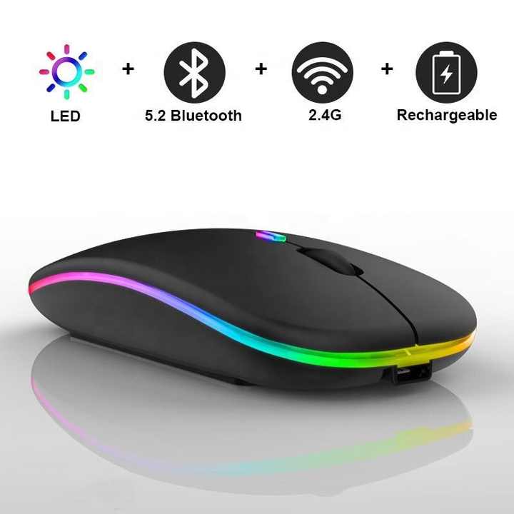 2.4G Bluetooth USB Gaming Maus mit drahtlosem Laden und LED-Beleuchtung *** 2.4G Bluetooth USB gaming mouse with wireless charging and LED lighting