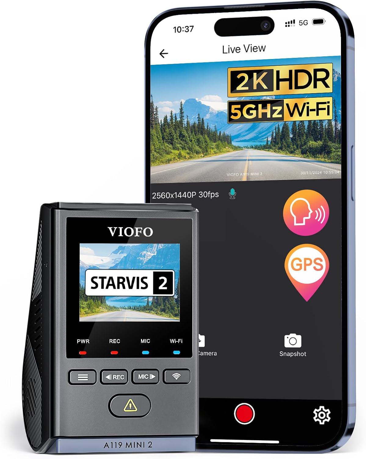 VIOFO (Only Front) Mini Dash Cam A119 MINI 2, STARVIS 2 IMX675 Sensor