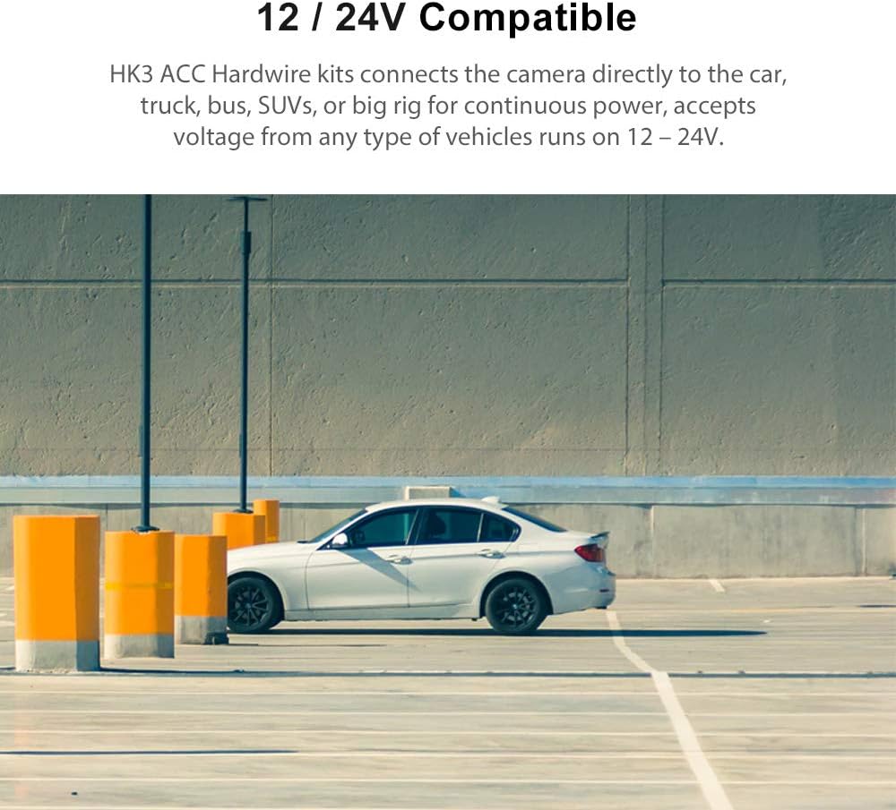 VIOFO A129 , A119V3 Dash Cam 3 Wire Acc HK3 Hardwire Kit for Parking Mode