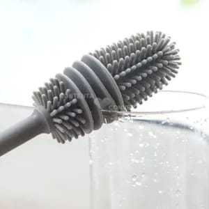Bottle Cleaning Brushes, Silicone Cleaning Brush, Bottle Cleaning Brush, Silicone Long Handle, Water Bottle, Containers, Vase and Glass, Bottle Cleaner for Kitchen