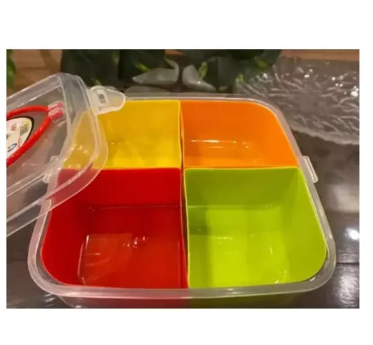Smart Multi Function Storage Box 4 in 1 Masala Box - Kitchen Storage - Spice Racks