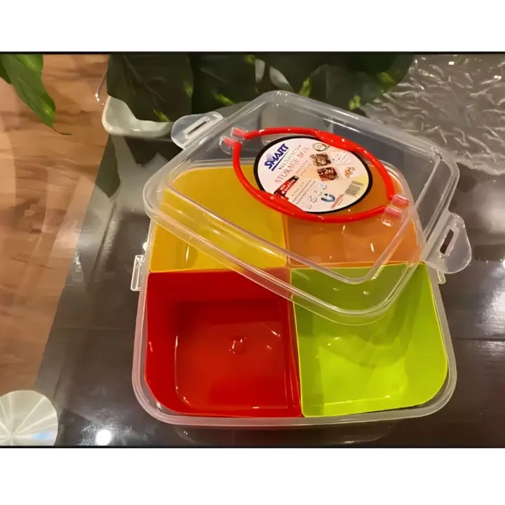 Smart Multi Function Storage Box 4 in 1 Masala Box - Kitchen Storage - Spice Racks