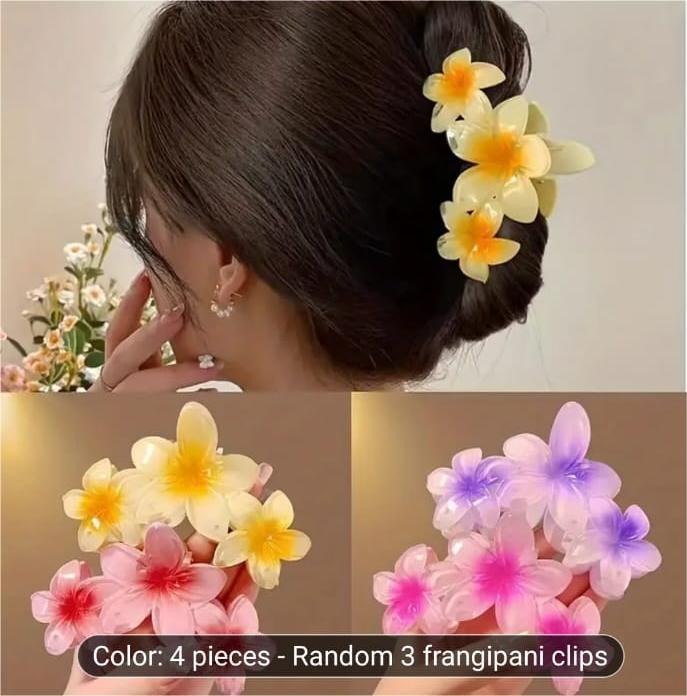 Frangipani Hair Clips