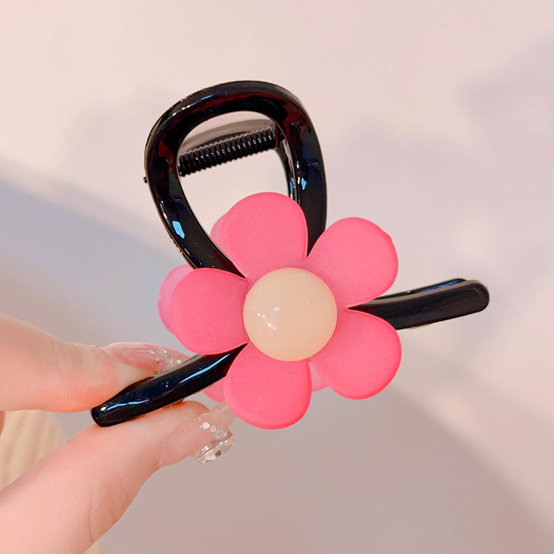 Pink Flower Hair Claw Clip