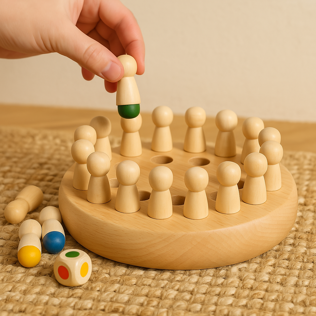 Wooden Memory Chess Game for Kids – Montessori Educational Toy for Focus & Logic