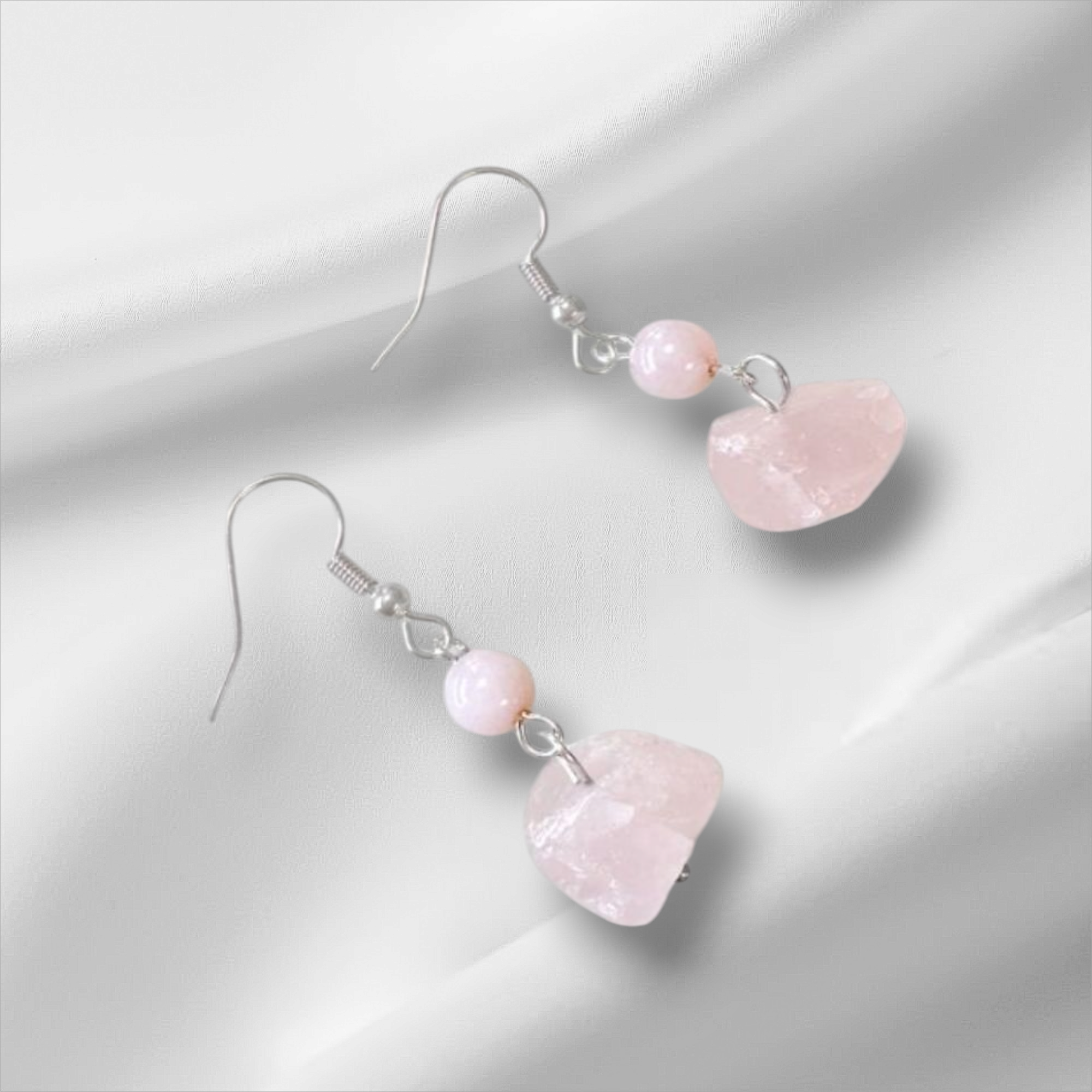 Boucles d'oreilles en quartz rose