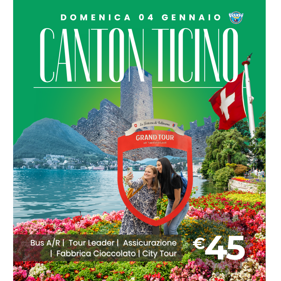 04/01/26 - Mercatini e cioccolato: vivi la magia svizzera in LUGANO - BELLINZONA e la FABBRICA di CIOCCOLATO!