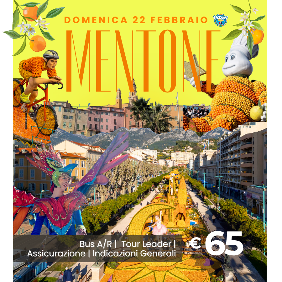22/02/26 - Carnevale a MENTONE: colori, musica e aria di mare!