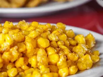 Batter fried corn kernels with touch of chilli sauce MASALA PAPAD /2/PCS