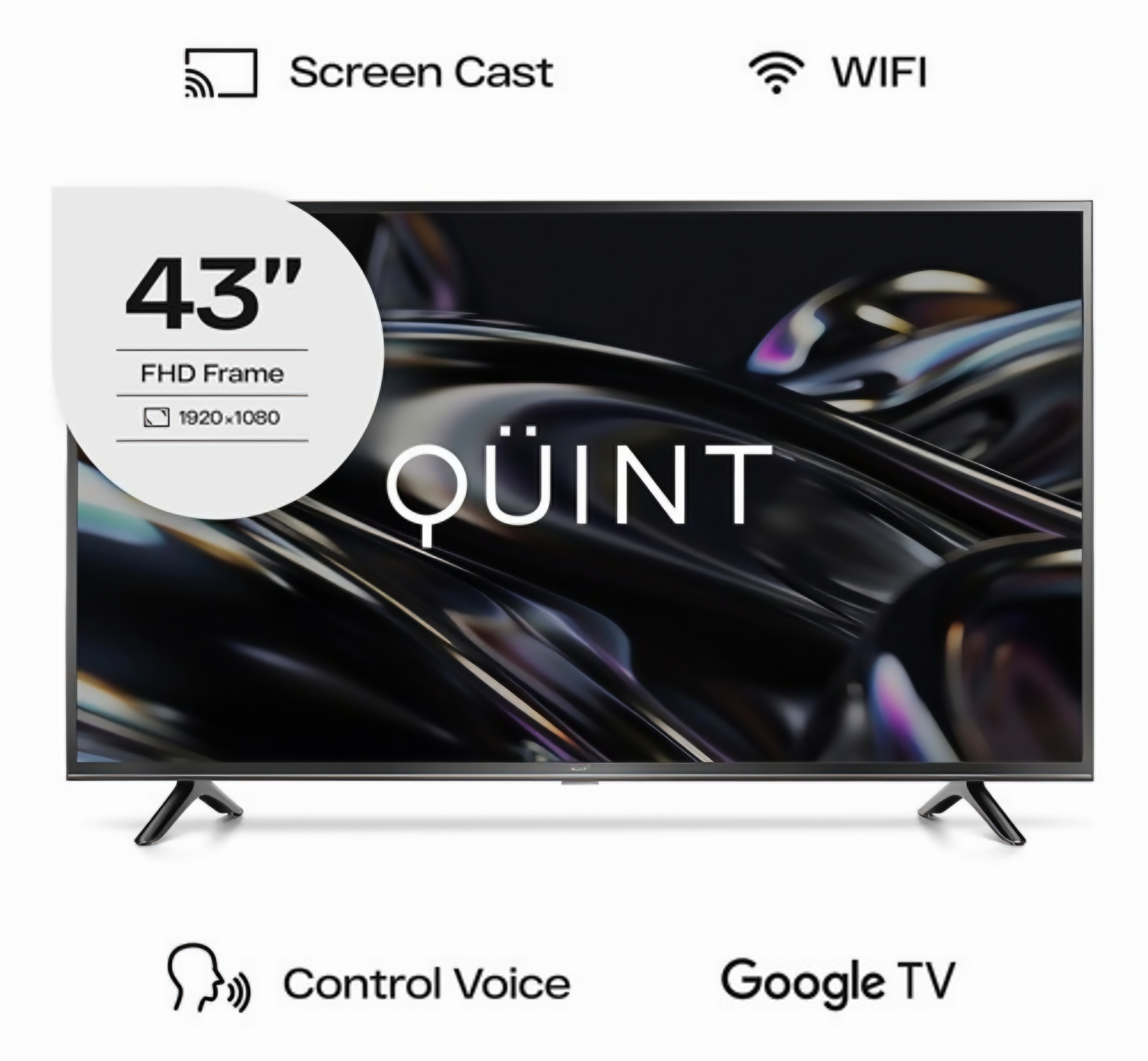 Smart Tv Quint 43" Sistema Google Tv