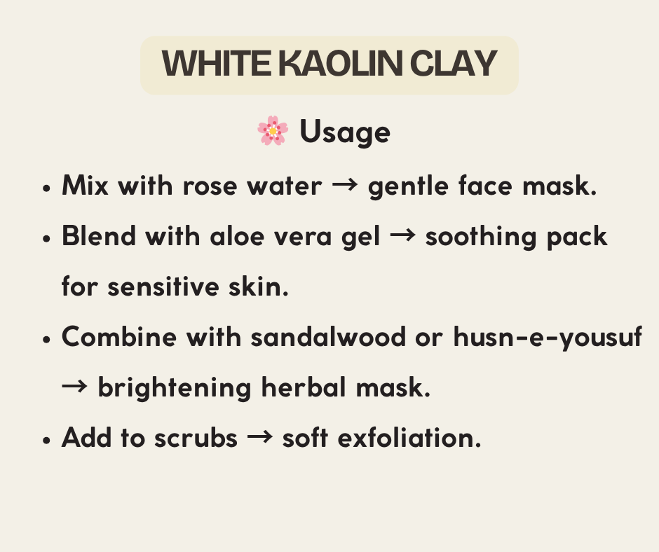 Natural & Pure White Kaolin Clay Fine Powder