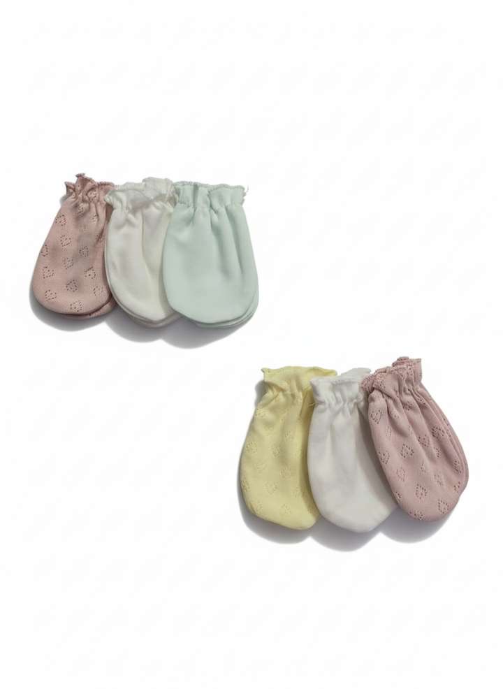 Caramell Baby Cotton Mittens Set