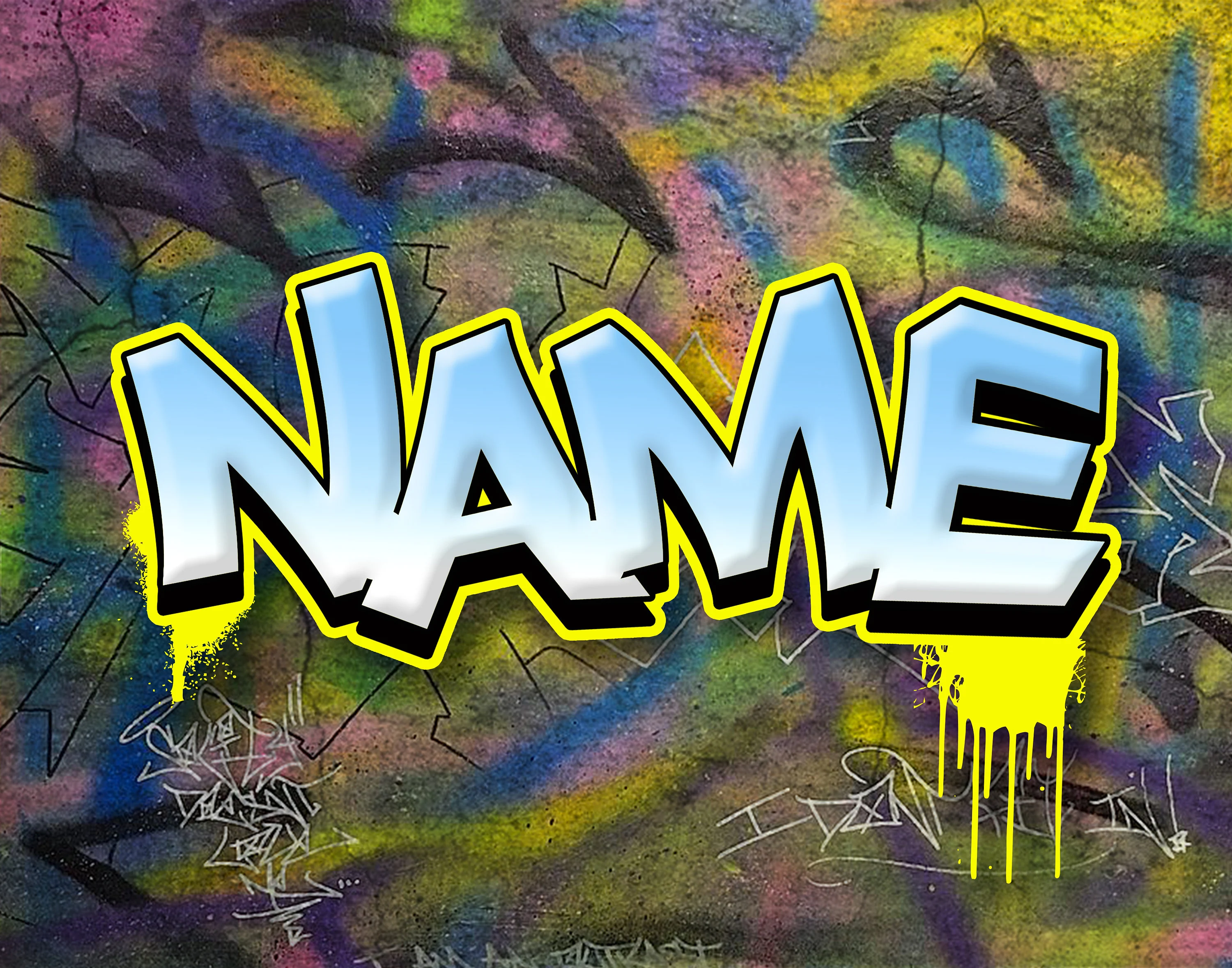 Custom Basic Graffiti Name Digital Download Art Print