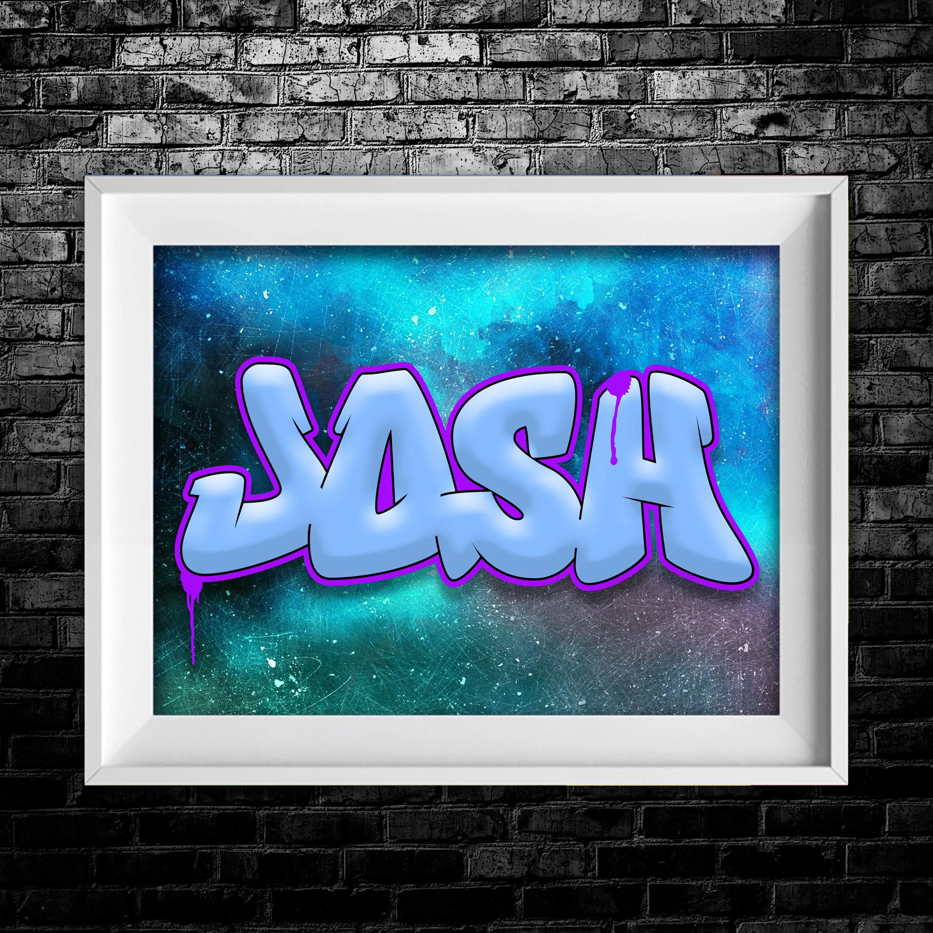 Custom Galaxy Graffiti Name Digital Download Art Print