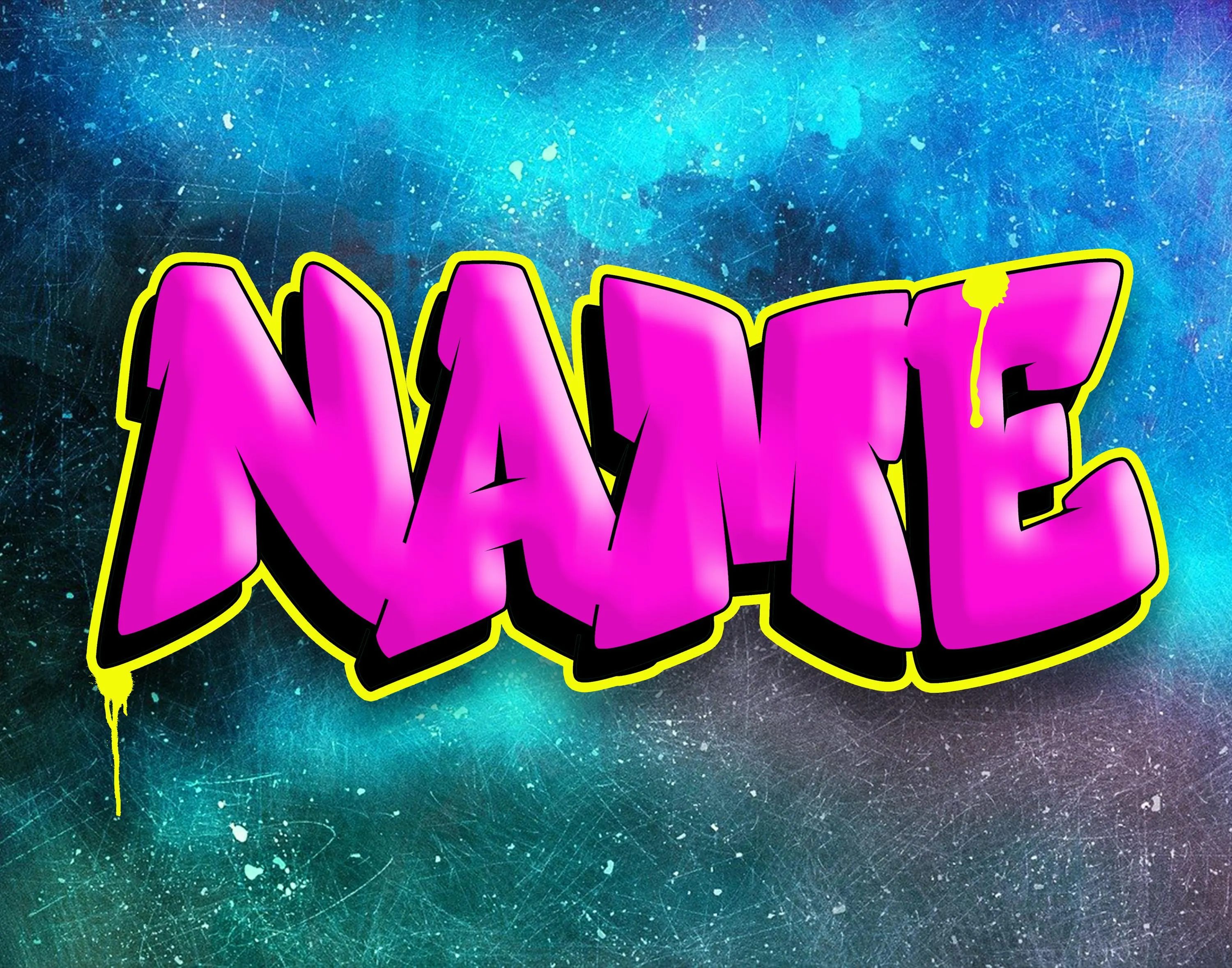 Custom Galaxy Graffiti Name Digital Download Art Print