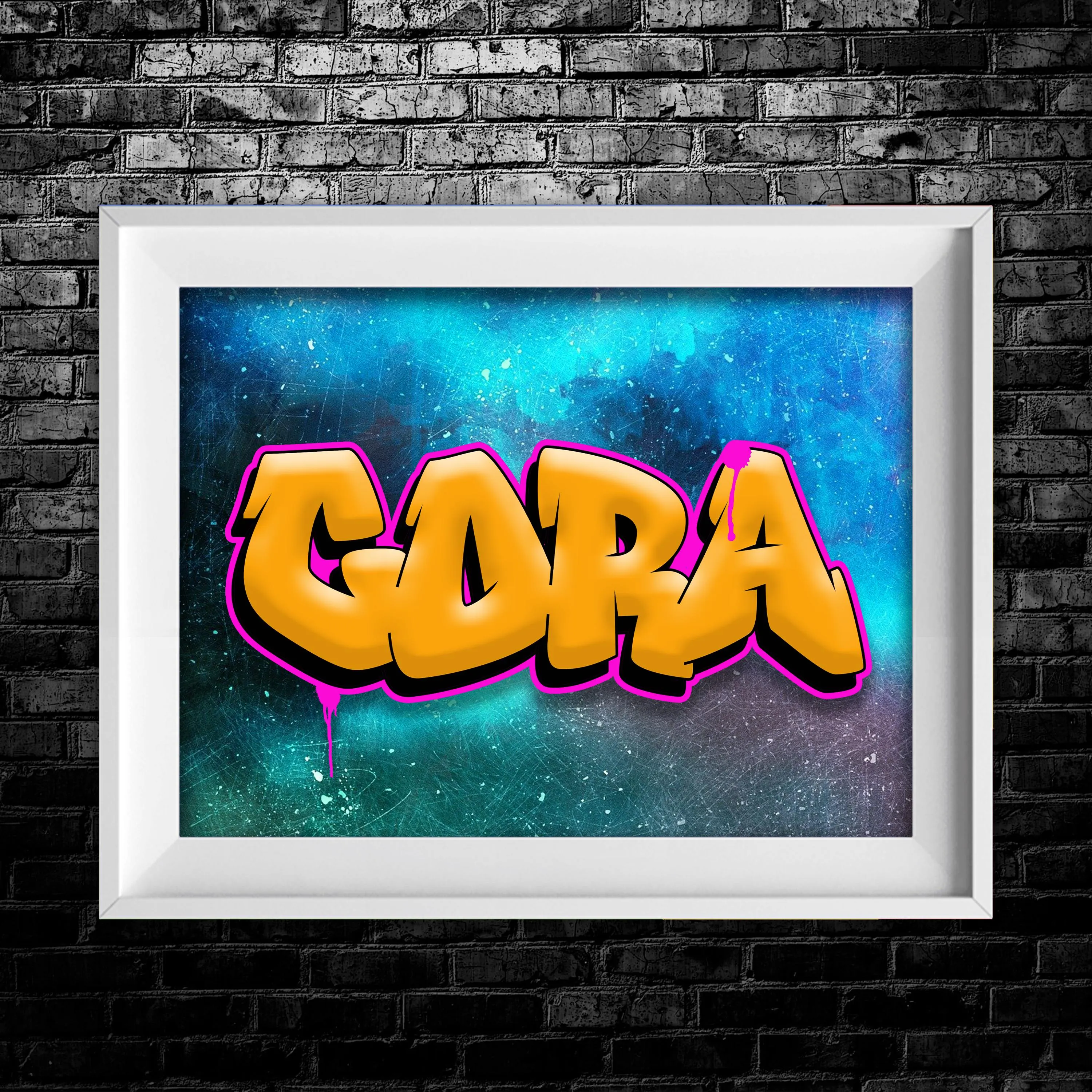 Custom Galaxy Graffiti Name Digital Download Art Print