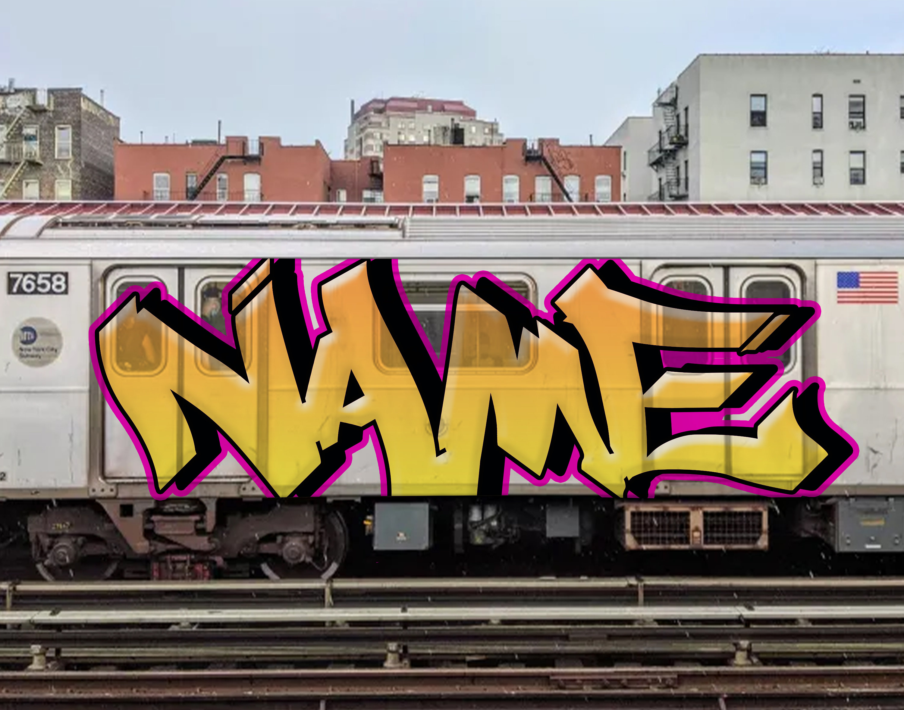 Custom NYC Subway Graffiti Name Art Print