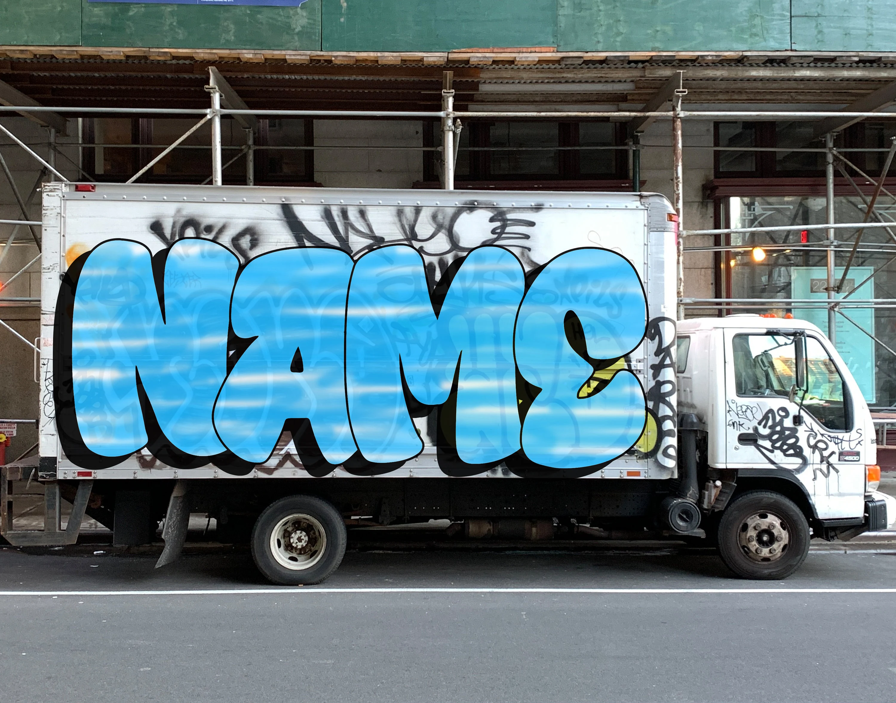 Custom NYC Box Truck Graffiti Name Digital Download Art Print