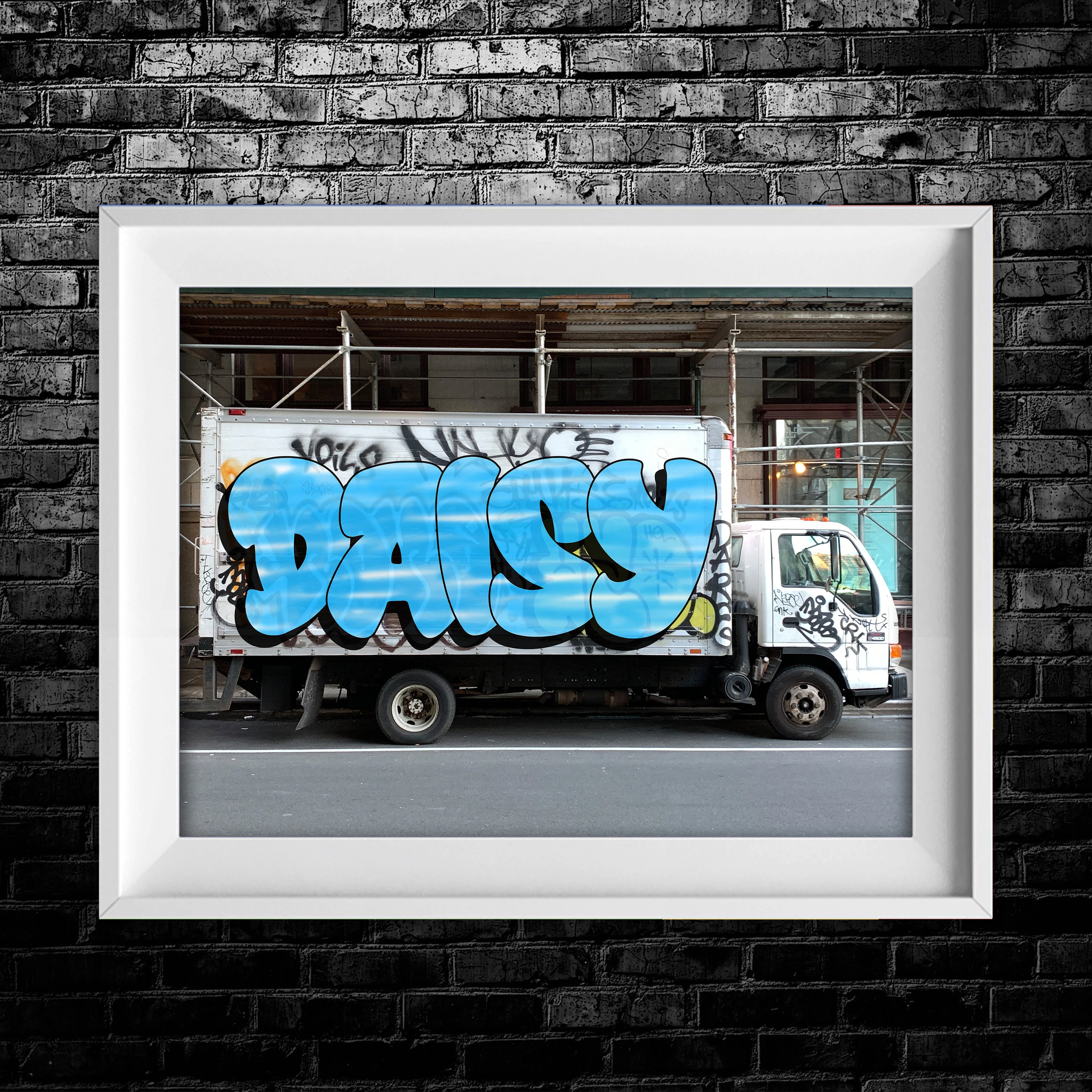 Custom NYC Box Truck Graffiti Name Digital Download Art Print