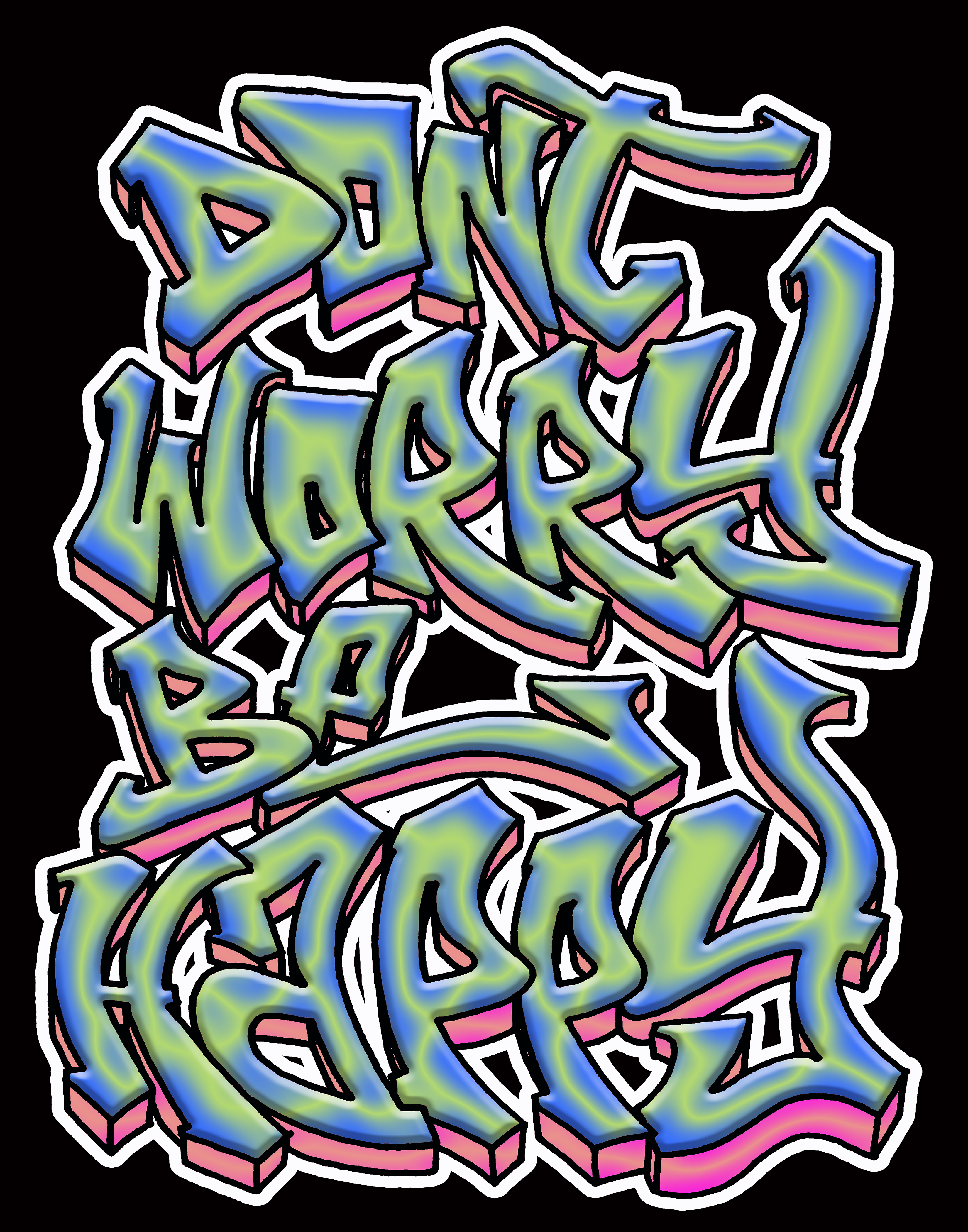 Don't Worry Be Happy Digital Download Art Print