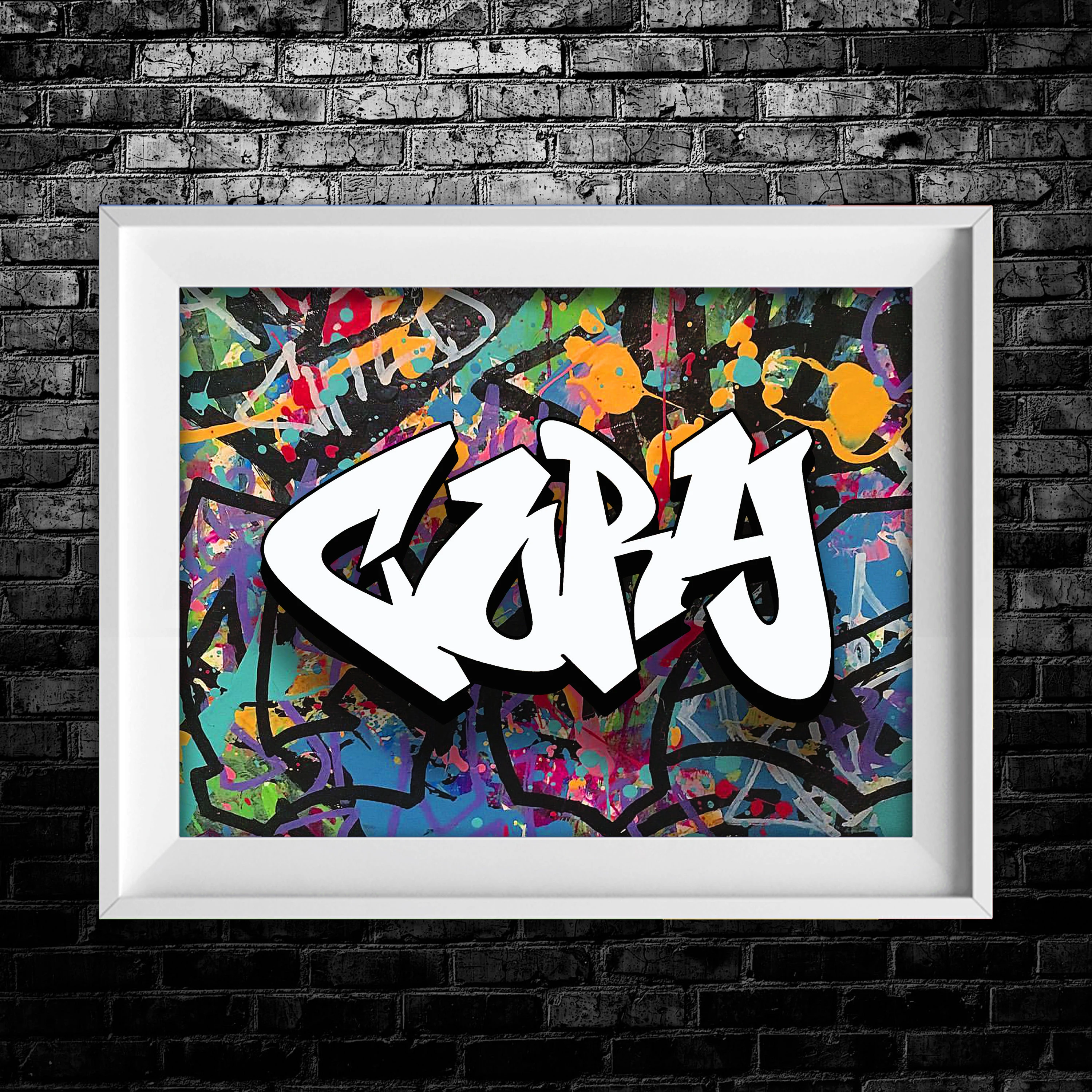 Custom Crazy Style Graffiti Name Digital Download Art Print