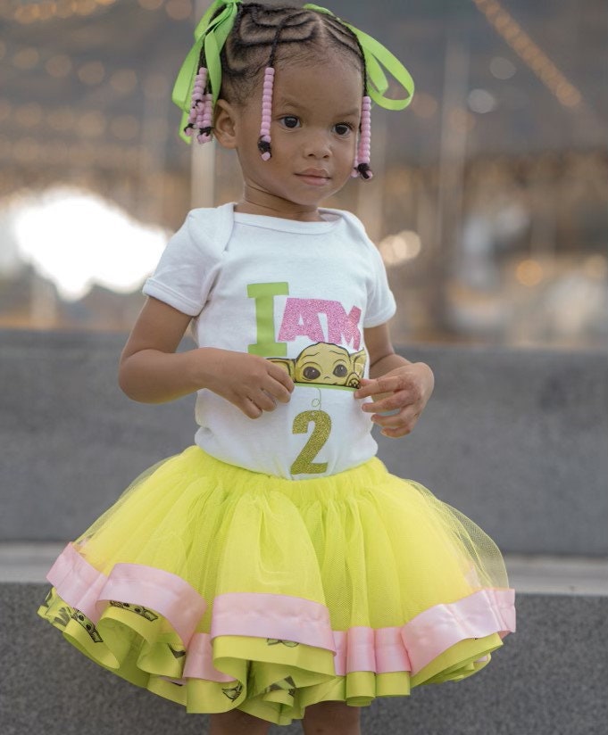 Baby Yoda birthday outfit - Baby Yoda birthday tutu outfit - Yoda birthday shirt - Baby Yoda birthday outfit