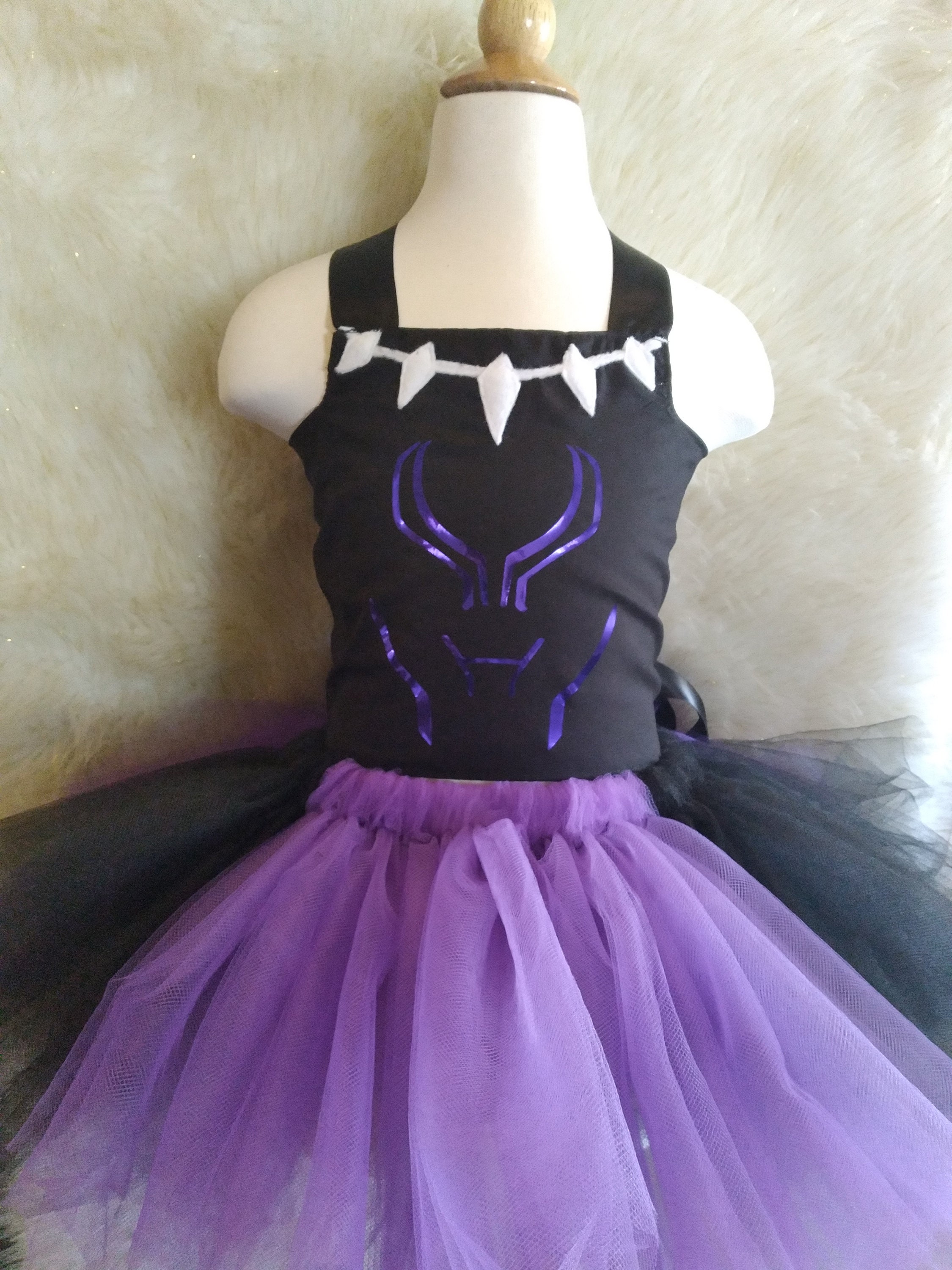 Black Panther tutu dress,black panther dress,black purple tutu dress,glitter tutu,Halloween tutu,superhero tutu dress