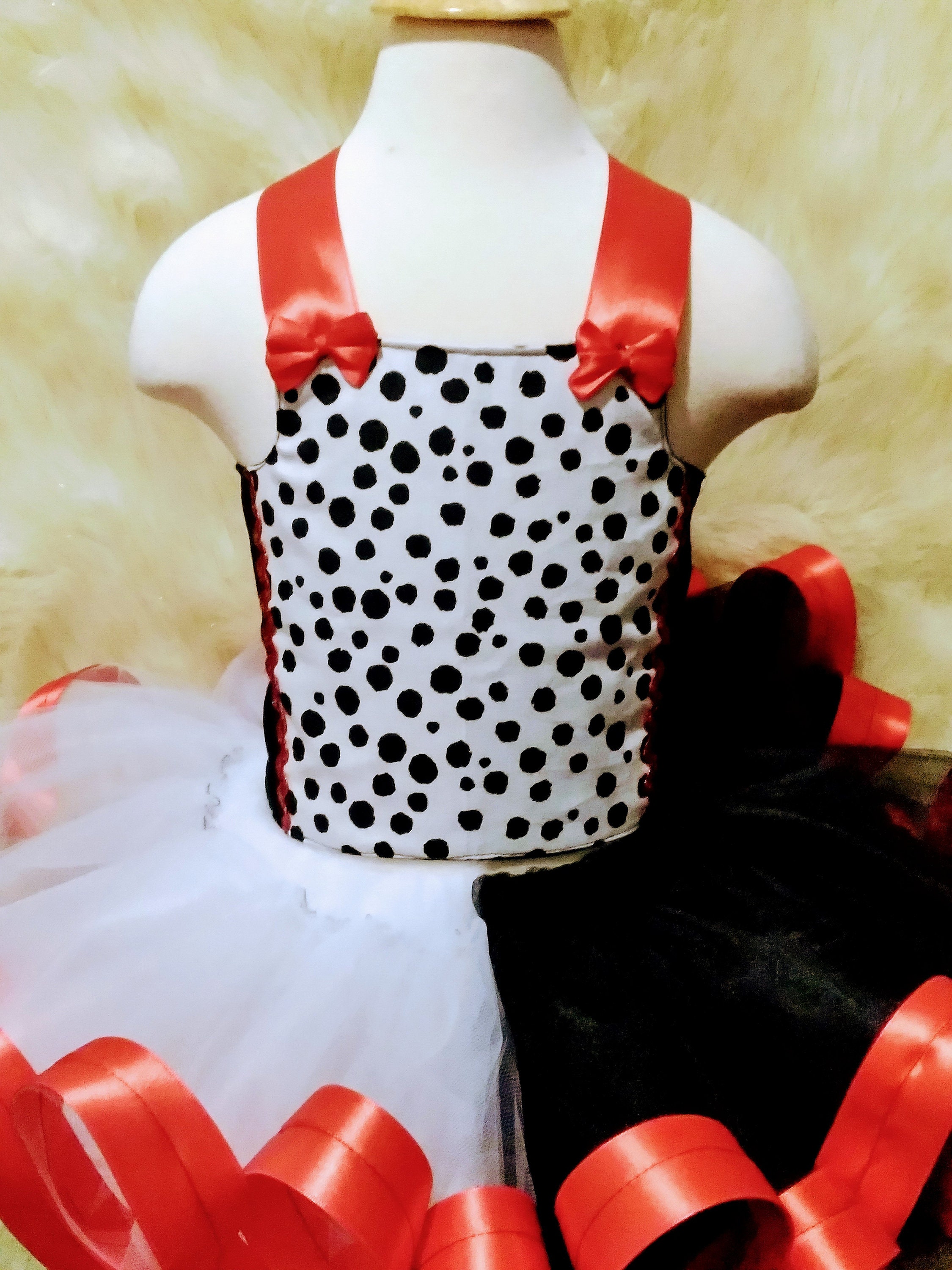 Cruella Deville Tutu Dress. 101 Dalmatians Tutu Dress. Dalmatian Dog Tutu Dress. Cruella Costume. Villain Costume