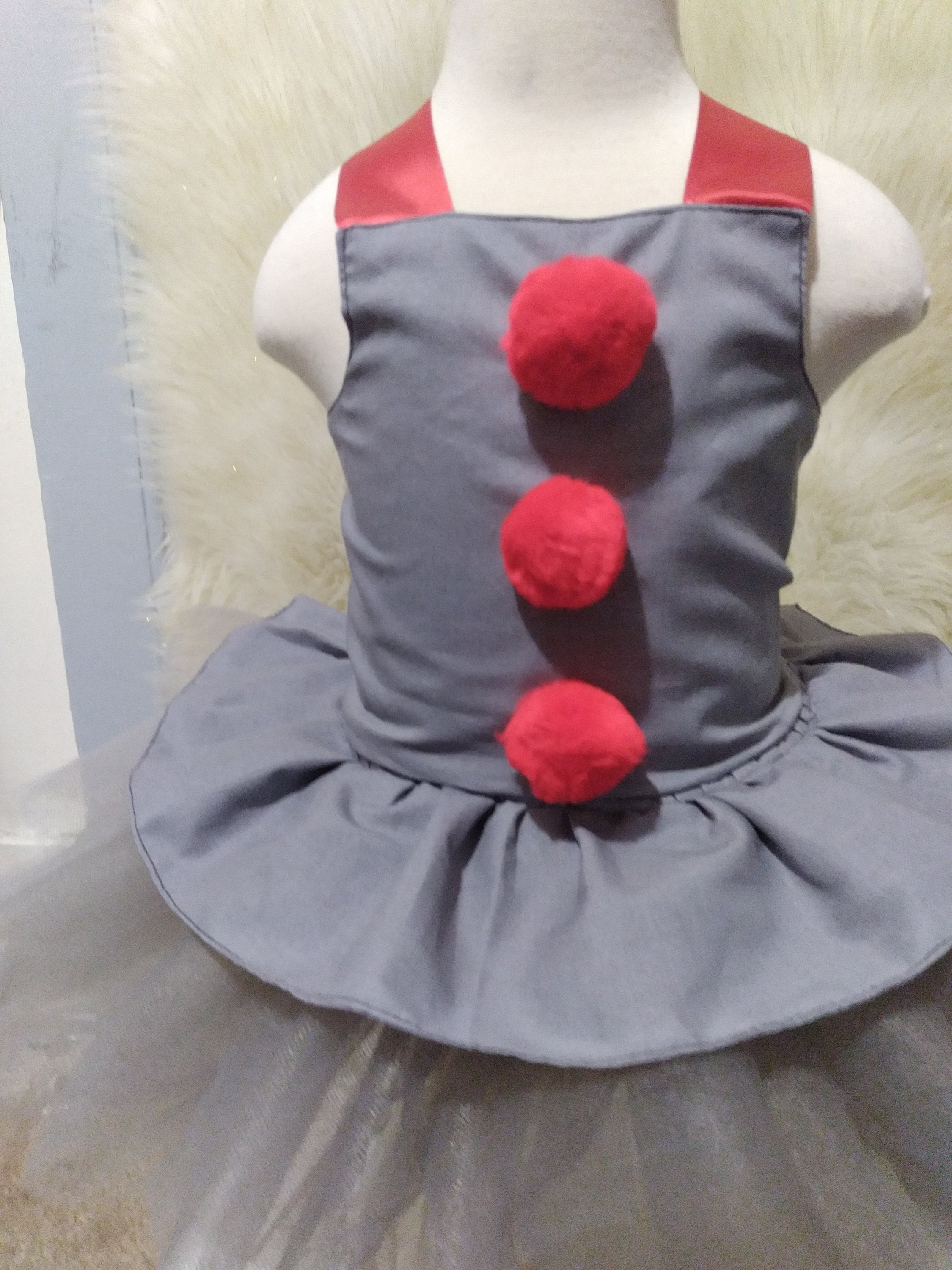 Pennywise dress, scary clown costume, Pennywise cosplay, Halloween tutu dress