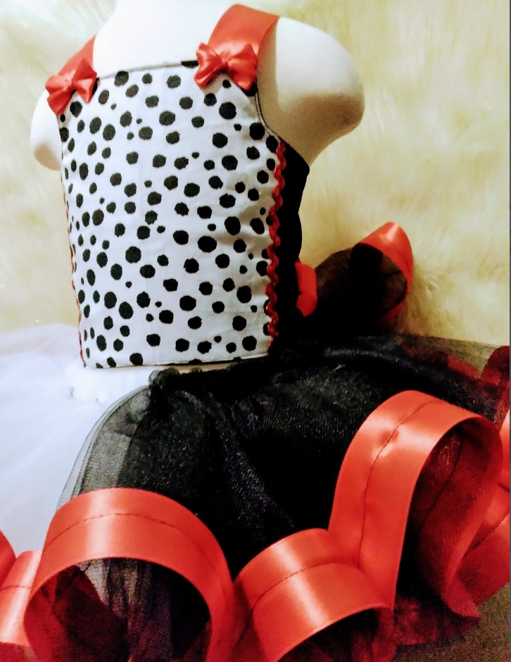 Cruella Deville Tutu Dress. 101 Dalmatians Tutu Dress. Dalmatian Dog Tutu Dress. Cruella Costume. Villain Costume