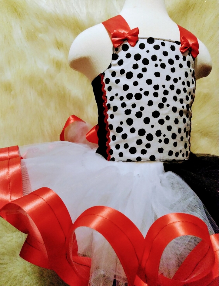 Cruella Deville Tutu Dress. 101 Dalmatians Tutu Dress. Dalmatian Dog Tutu Dress. Cruella Costume. Villain Costume